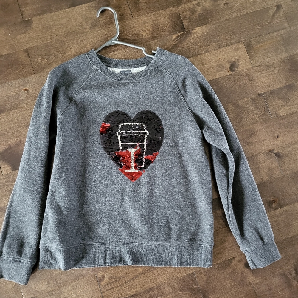 Crewneck gray medium paraphrase wine coffee